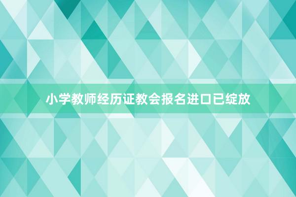 小学教师经历证教会报名进口已绽放